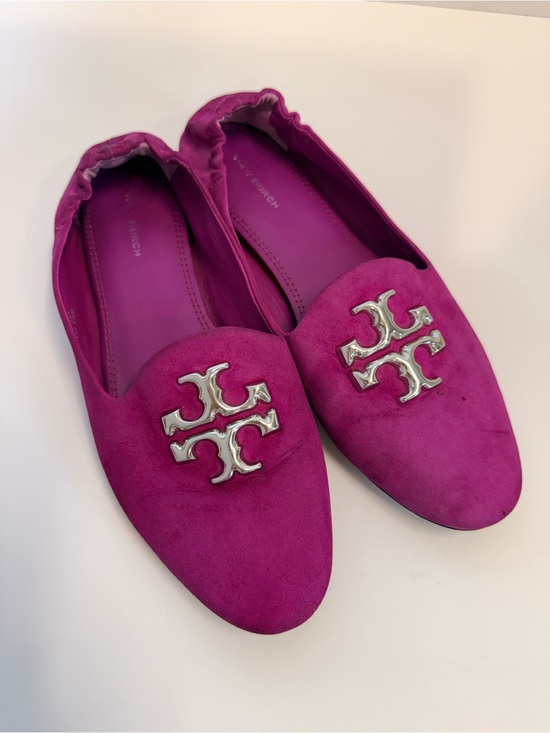 Tory Burch Shoes - Tory Burch‎ Eleanor Loafer Suede Fuchsia Pink Flats Size 7.5
